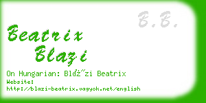 beatrix blazi business card